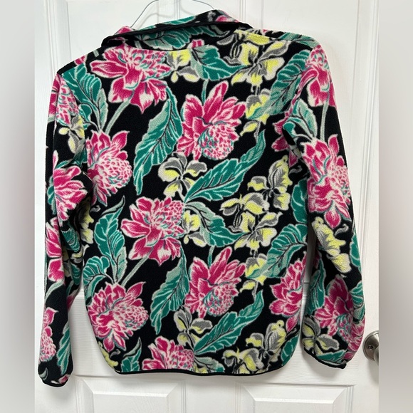 Patagonia Women's Floral Fleece Jacket - Black, Pink, Green - Picture 3 of 3